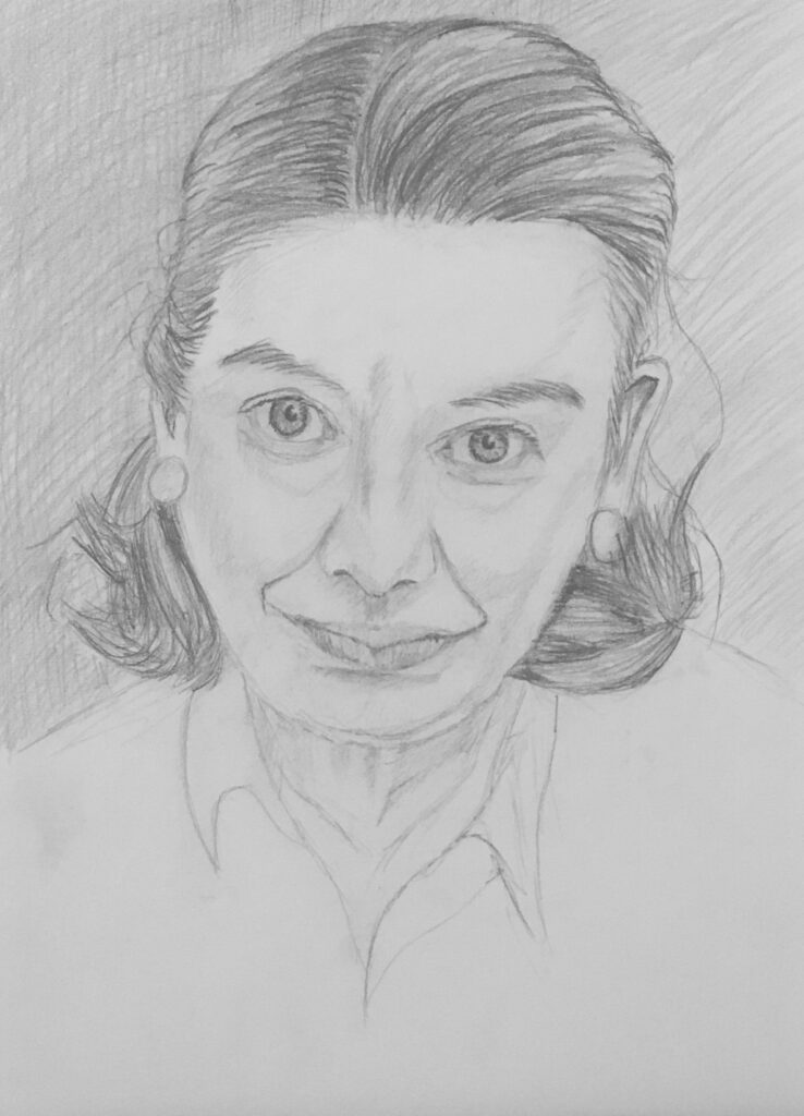 Zelfportret in potlood